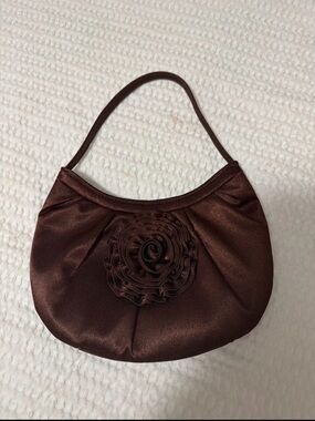 Vintage brown satin mini bag